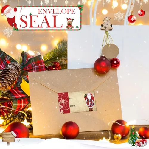 Miniatura 3 de Outus 500 Piezas Etiquetas de Navidad Etiquetas de Regalo Autoadhesivas para Regalos de Navidad Etiquetas de Nombre de Navidad Pegatinas para Papel