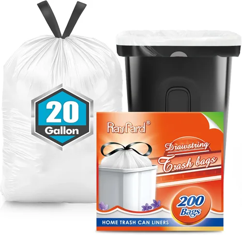 Miniatura 16 de 120 bolsas de basura pequeñas con cordón de 2.6 galones, bolsas de plástico pequeñas y fuertes para botes de basura de 7.5 a 10 litros