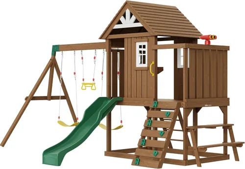 Miniatura 12 de VEVOR Juegos de columpios para patio trasero, con 1 asiento de columpio de platillo, 1 asiento de columpio de cinturón, juego de columpio
