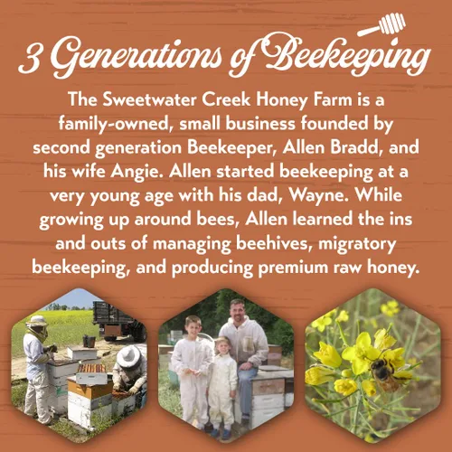 Miniatura 5 de Miel de azahar – 100% pura, cruda y sin filtrar – 32 onzas – Sweetwater Creek Honey Farm – Propiedad y operación de apicultores, 100% miel