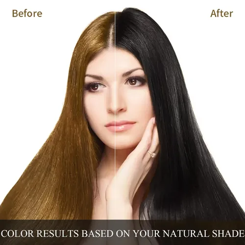 Miniatura 3 de Champú de tinte de cabello negro para cabello gris Augeo Instant Hair Color Shampoo 3 en 1 para mujeres y hombres, ingredientes herbarios 100%
