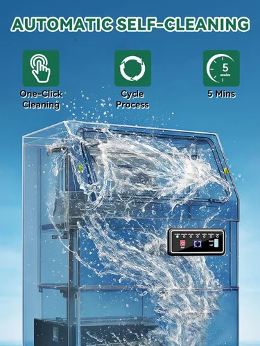 Miniatura 5 de Máquina comercial para hacer hielo en pepitas con contenedor de almacenamiento de 12 libras, 70 libras/24 horas de acero inoxidable debajo