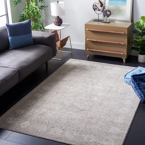 Miniatura 11 de Safavieh Sofia Collection SOF330B, tapete clásico color gris claro y beige, Polipropileno