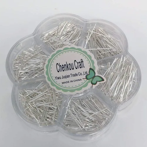 Miniatura 4 de Chenkou Craft 700 pines de cabeza plana surtidos de 7 tamaños para hacer joyas (plata, mezcla)
