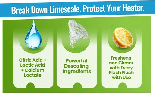Miniatura 6 de Descalcificador de calentador de agua sin tanque, limpiador profesional en polvo (1.2 libras), elimina la cal y restaura la eficiencia, compatible
