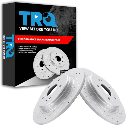 Miniatura 51 de TRQ Juego de rotores de freno de rendimiento trasero con revestimiento G premium compatible con Mazda 6 2014-2021