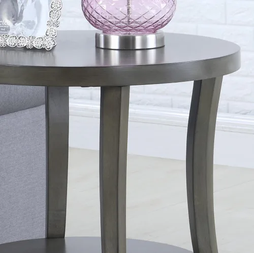 Miniatura 7 de Roundhill Furniture Juego de mesa de centro ovalada Perth contemporánea, color gris