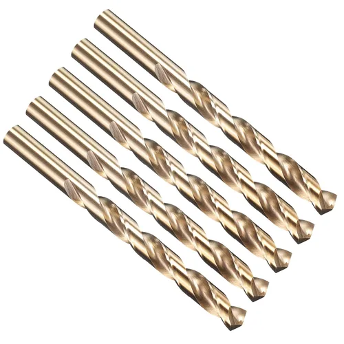 Miniatura 265 de PATIKIL Broca Jobber de 0.039 in, vástago recto M35 cobalto 5% acero de alta velocidad 135° acabado dorado para metal duro de acero inoxidable - 2