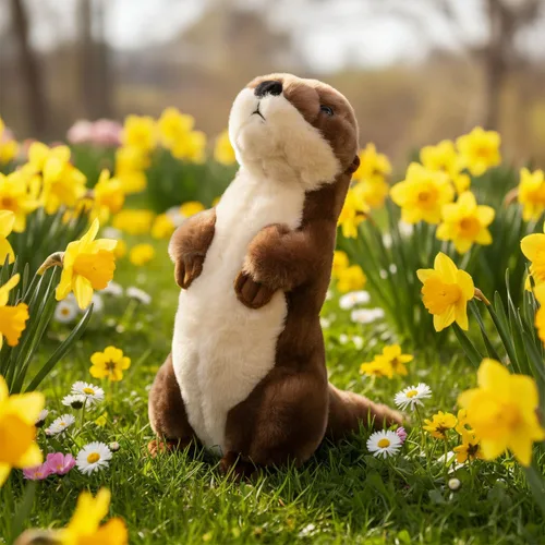 Miniatura 5 de Animal de peluche de nutria de río de The Petting Zoo de pie, regalos para niños, animales salvajes del zoológico, juguete de peluche de nutria
