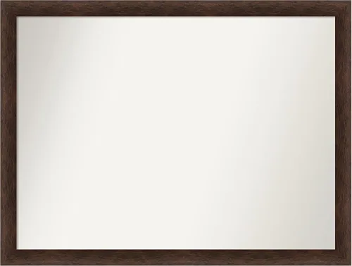 Miniatura 141 de Amanti Art Espejo de pared personalizado no biselado (24 x 27 pulgadas), marco estrecho de nogal chipre - varios tamaños personalizados - Espejo