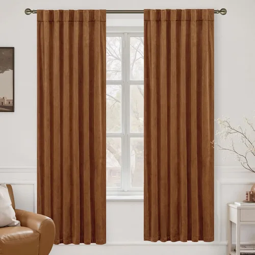 Miniatura 32 de LAMIT - Paneles de terciopelo beige para sala de estar de 72 pulgadas de largo, elegantes cortinas aisladas térmicamente e insonorizadas