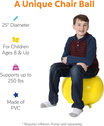 Miniatura 3 de Diversión y función: pelota para silla - Silla de pelota de yoga para niños - Asiento flexible para aula, escuela primaria y secundaria - Silla