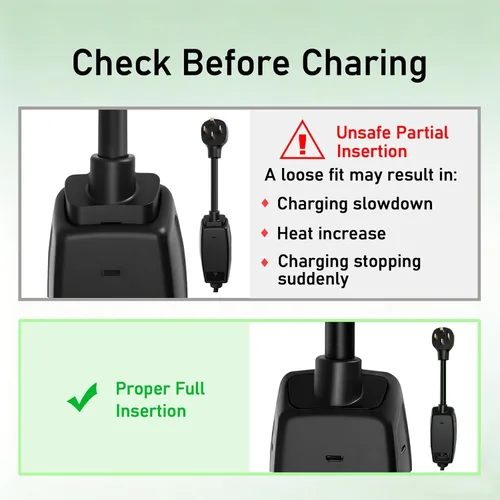 Miniatura 5 de Adaptador NEMA 14-50 para conector móvil Tesla Gen 2, adaptador de carga rápida EV de 240 V 32 A, cable resistente de 11 pulgadas, seguro