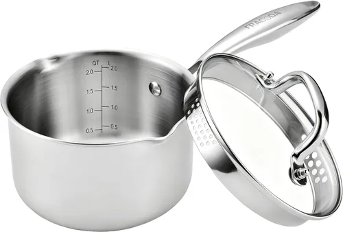 Cacerola antiadherente de 2 cuartos con tapa, cacerola de cerámica pequeña para cocinar, no tóxica, libre de PTFE y PFOA - apta para horno y