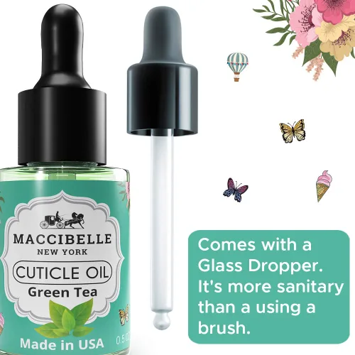 Miniatura 4 de Aceite para cutículas de 0.5 onzas – Cura cutículas secas agrietadas (té verde, 0.5 onzas líquidas)