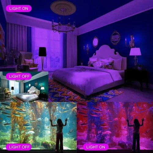 Miniatura 4 de Luces negras de Tansir de 300 W LED para exteriores con enchufe (cable de 6 pies) para fiesta de Halloween, iluminación de escenario, acuario