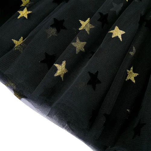 Miniatura 6 de Vestidos de manga larga tutú para niña, vestido de tul esponjoso para otoño, invierno, rosa y negro, vestidos de 4 a 8 años