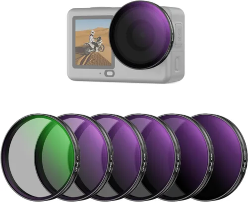 Miniatura 24 de NEEWER Filtro ND variable compatible con DJI Osmo Action 5 Pro/4/3, ND2-32 1-5 Paradas a presión Multicoated HD Vidrio óptico de densidad neutra