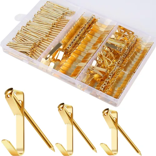 Kit de 184 piezas para colgar cuadros, colgadores de cuadros de 20lb, 30lb y 50lb, ganchos metálicos para colgar cuadros con clavos, en paneles de