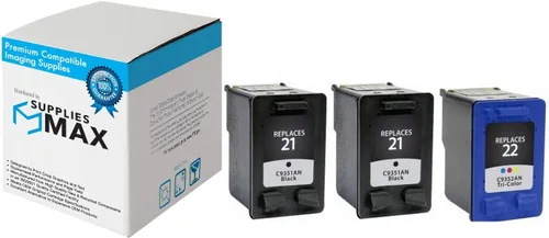 Repuesto remanufacturado para HP DeskJet 3910/3940/D1330/D1420/D1560/D2320/D2400/F2110/F2290/PSC-1410/1417 (2-negro/1 color) (n.º 21/n.º 22) (C9508)