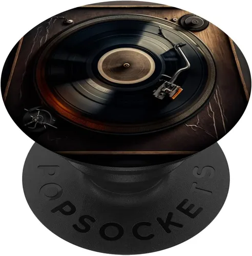Disco de vinilo LP vintage para fanáticos de la música retro, PopSockets intercambiables PopGrip
