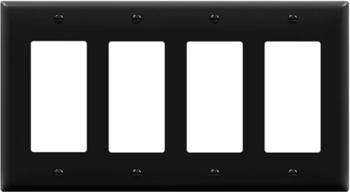 ENERLITES Placa de pared decorativa para interruptor de luz o tomacorriente, tamaño 4-Gang 4.50" x 8.19", policarbonato termoplástico irrompible,
