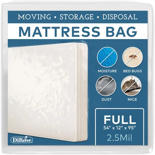 DiRose - Bolsa de almacenamiento de colchón, funda móvil de plástico grueso de tamaño matrimonial, transporte, eliminación y protector – Funda