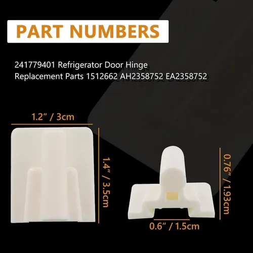 Miniatura 2 de 241779401 1512662 Pin de bisagra para puerta de refrigerador compatible con Frigidaire Reemplazo AH2358752, EA2358752 y PS2358752 (1 unidad)