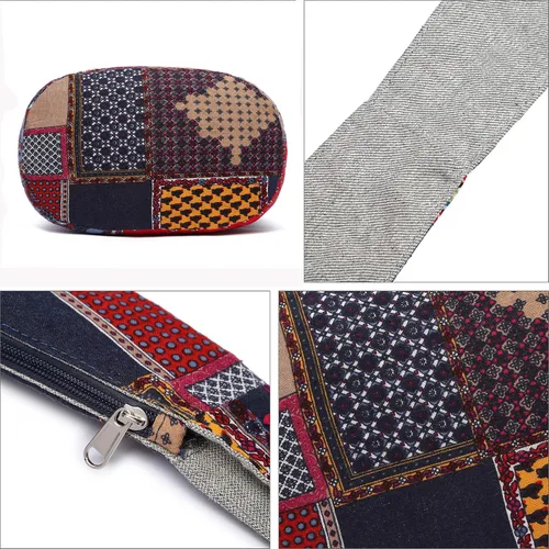 Miniatura 144 de Bolsa de hombro para mujer, de lona en estilo hippie/bohemio para llevar cruzada al hombro, disponible en diferentes colores y estampados