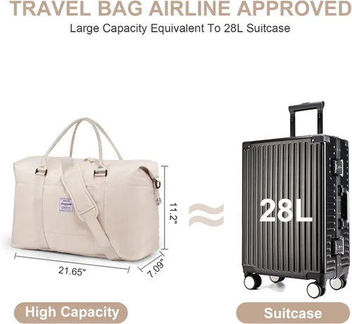 Miniatura 3 de LOVEVOOK Bolsa de fin de semana para mujer, bonita bolsa de viaje para gimnasio, bolsa de viaje con bolsa de artículos de tocador, bolsa