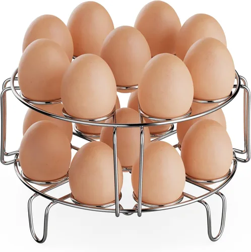 GSlife Estante de vapor para huevos, salvamanteles de acero inoxidable para olla a presión de 8 cuartos de galón, cocina 18 huevos, inserto apilable