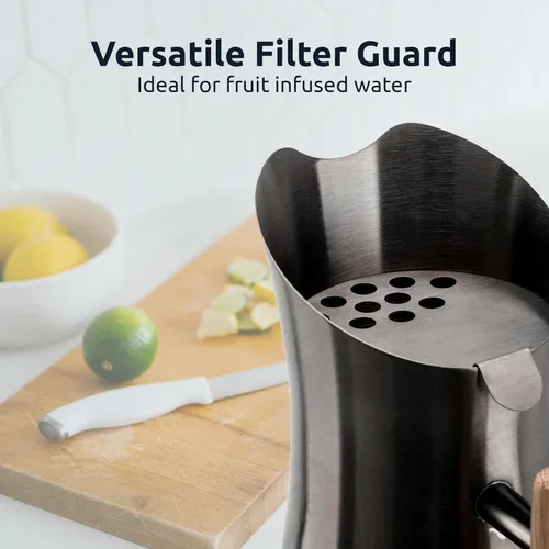 Miniatura 7 de Invigorated Water pH Vitality - Jarra de filtro de agua alcalina de acero inoxidable, purificador de agua de alto pH con 1 bolsa de filtro Negro