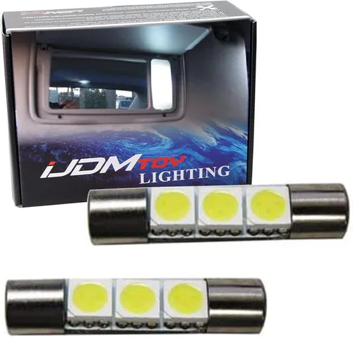 iJDMTOY 3-SMD 1.142 in 6614F Bombillas LED de repuesto para luces de espejo de vanidad interior de coche, color blanco xenón