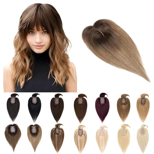 Miniatura 30 de SEGO Extensiones de Cabello para Mujeres Cabello Humano Real Con Flequillo, Base de Seda de 7 * 13CM (2.8 x 5.1 pulgadas) Cabello Humano Remy 100%