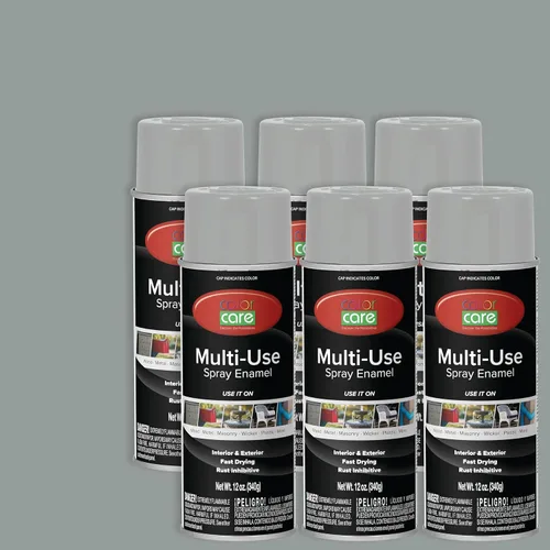 Miniatura 54 de Pintura en aerosol, 12 onzas, paquete de 6 (mezcla de colores cálidos: blanco brillante, rojo rubí, naranja, amarillo, marrón, negro brillante)