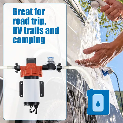 Miniatura 5 de Dreyoo 1/2 Pulgada x 14 NPT Codo de estría y adaptador giratorio recto para bomba de agua de autocaravana con cinta de sello roscado, rosca hembra