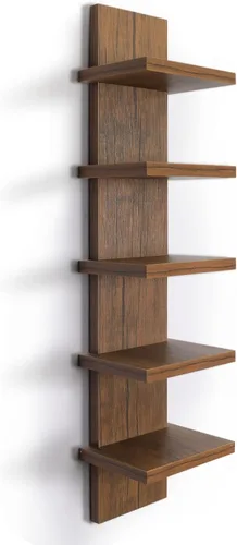 Miniatura 17 de Homaterial Estantería de pared de 5 niveles, estantería vertical decorativa para montaje en pared, estantes flotantes de columna moderna para Rosa