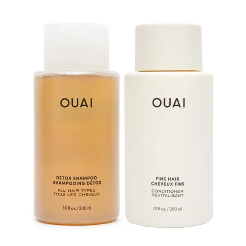 Miniatura 10 de OUAI Paquete de champú Detox y acondicionador de cabello mediano – Champú clarificador para acumulación, suciedad, aceite, producto y agua dura
