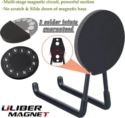Miniatura 4 de ULIBERMAGNET Ganchos Magnéticos Ultimate Fuertes, Imán Grande con Ganchos para Herramientas de Trabajo Pesado, Sierra Caladora, Manguera, Paquete