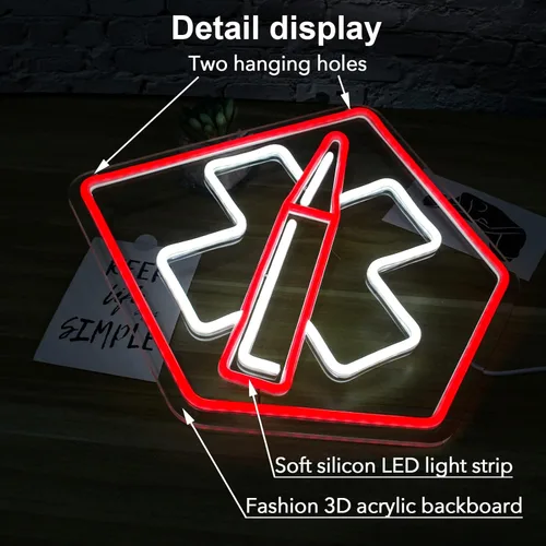 Miniatura 3 de Letrero de neón para juegos para decoración de pared, letreros de neón decorativos para sala de juegos, letrero de neón rojo y blanco colgante