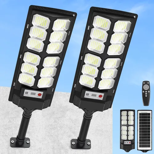 Miniatura 9 de 4-Pack Solar Street Lights Outdoor, 13000LM 6500K Waterproof LED Solar Flood Lights with Motion Sensor, Dusk to Dawn Solar-Powered Light for