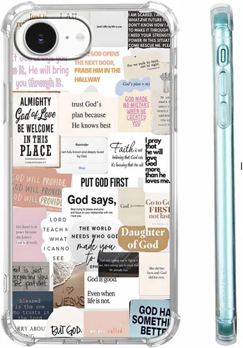 Miniatura 23 de Funda para Celular con Versículos de la Biblia, Colocación de Citas Cristianas de Jesús, Diseño Collage, Funda Protectora Suave de TPU de Moda