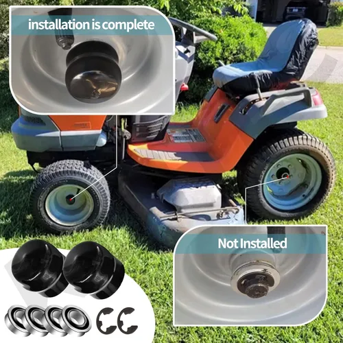 Miniatura 5 de 9040H Kit de conversión de buje de rueda delantera a rodamiento compatible con Craftsman, Poulan, Husqvarna, Jonsered, Murray cortacésped compatible