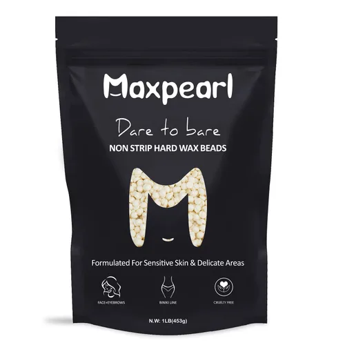Miniatura 7 de Maxpearl - Perlas de cera dura para depilación, bolsa de recarga de 1.13 kg de cera dura para bikini brasileño, cara, cejas, axilas, brazos, pecho