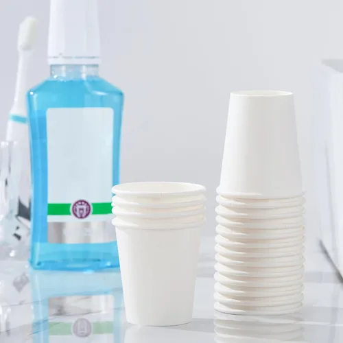 Miniatura 2 de SIUQ Paquete de 300 tazas de papel de 5 onzas, tazas de papel desechables blancas, pequeñas tazas de enjuague bucal para el baño, tazas para bebidas