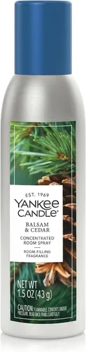 Yankee Candle Spray concentrado para habitación, aroma de bálsamo y cedro, ambientador instantáneo para el hogar con fragancia de bosque fresco,