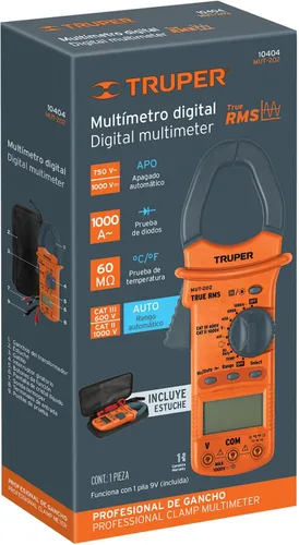 Miniatura 6 de Truper 10404 / MUT-202 - Multímetro industrial con abrazadera