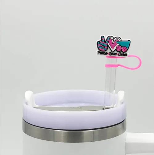 Miniatura 5 de 9 piezas de tapa con pajita para vasos Stanley de 30 y 40 oz, 0.4 pulg / 10 mm de ancho, lindas puntas protectoras de tapa de silicona para pajitas