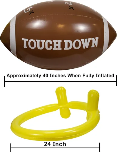 Miniatura 5 de GiftExpress Fútbol Americano Inflable Gigante Jumbo de 40" con Juego de Tee para Fiesta de Fútbol Americano, Día de Juego, Decoraciones Temáticas