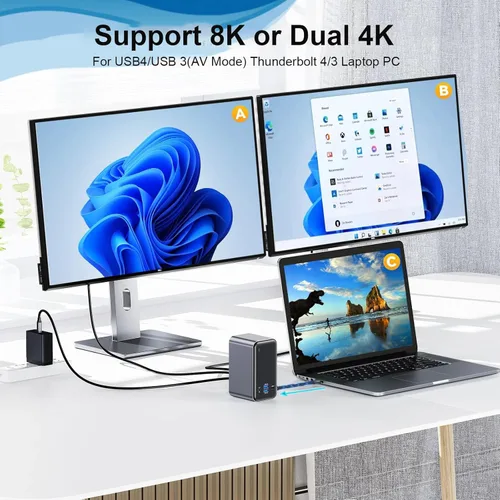 Miniatura 3 de Cable USB4 de 240 W de 3.3 pies [certificado USB-IF], carga PD, soporta sincronización de datos de 40 Gbps y 8K/5K @60 HZ, compatible
